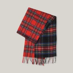 BARBOUR TEVIOT TARTAN SCARF - ROYAL