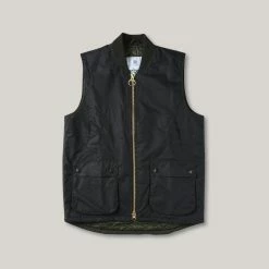 BARBOUR RIB COLLAR WESTMORLAND VEST - SAGE