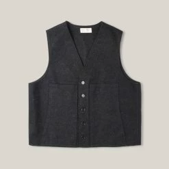 USED FILSON MACKINAW WOOL VEST - CHARCOAL