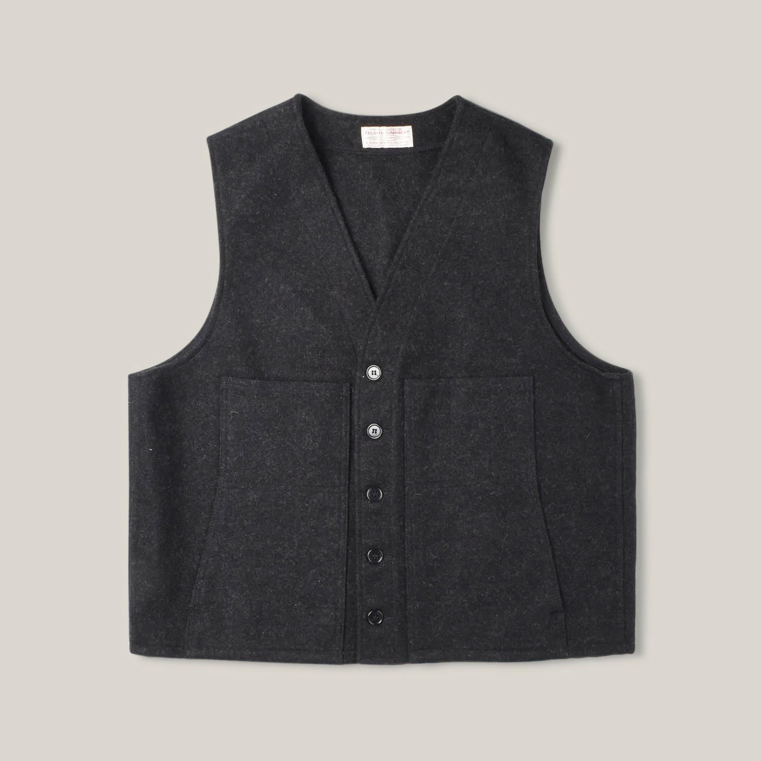 USED FILSON MACKINAW WOOL VEST - CHARCOAL 3 USED FILSON MACKINAW WOOL VEST - CHARCOAL