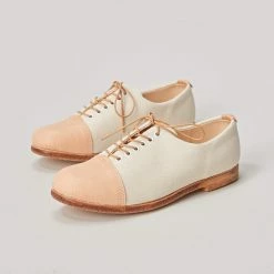 TATAMBA CAP TOE LACE UP CANVAS SHOE - NATURAL