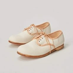 TATAMBA DERBY LACE UP CANVAS SHOE - NATURAL