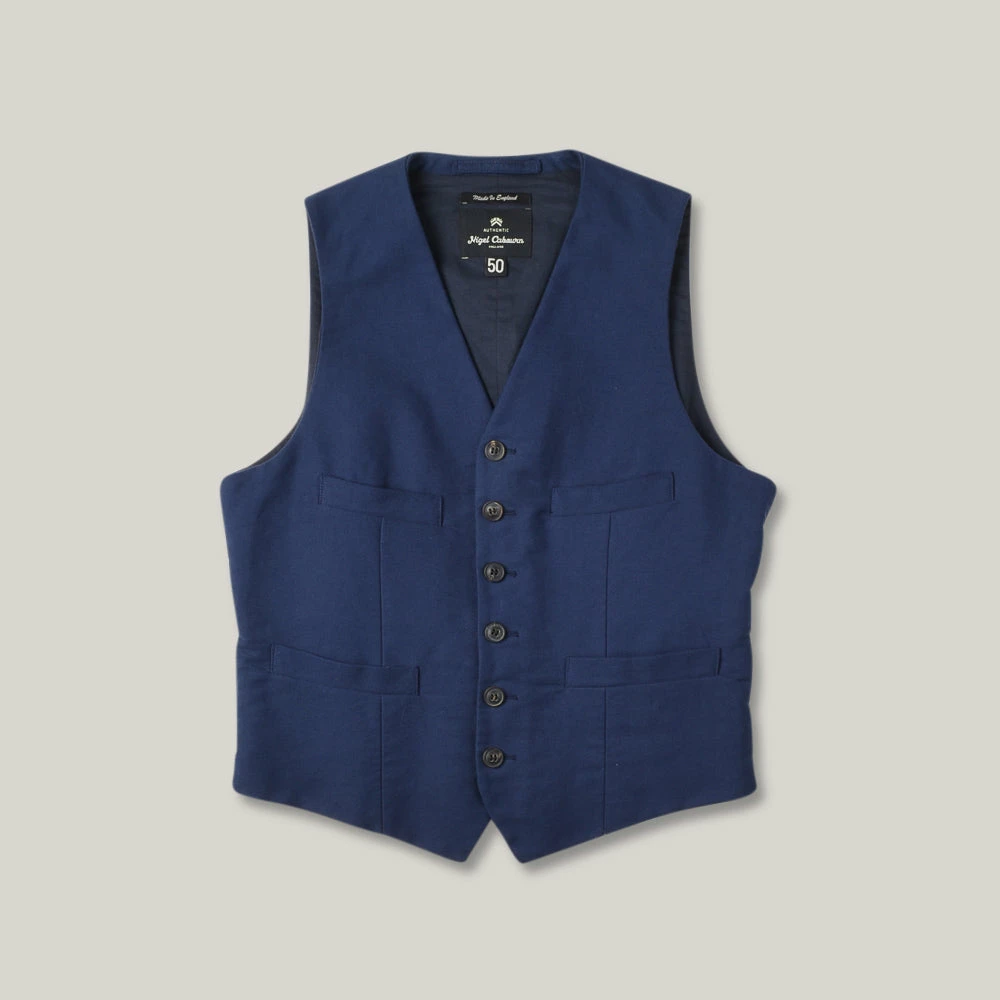 USED NIGEL CABOURN AUTHENTIC VEST - BLUE 3 USED NIGEL CABOURN AUTHENTIC VEST - BLUE